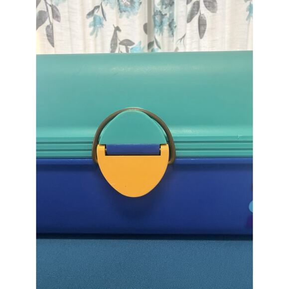 Caboodles Makeup Case Model 2602 Slide Tray Teal Blue Yellow Vintage 1990’s - Picture 8 of 16